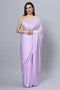 Lorraine Light Lavender Plain Satin One Minute Saree