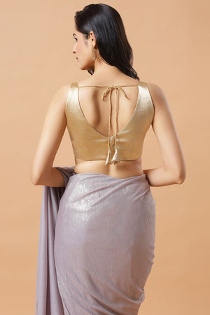 Roxi Lavender & Gold Shimmer Crushed Georgette Ready to Wear Saree