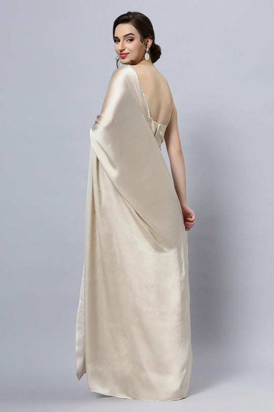 Tia Tan Monochrome Satin Ready to Wear Saree – Ready2Ship