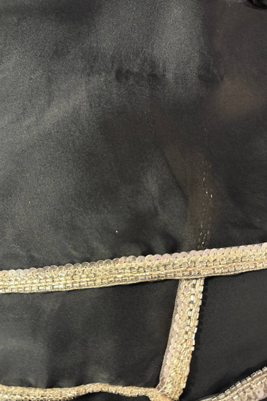 Tia Black Monochrome Satin One Minute Saree