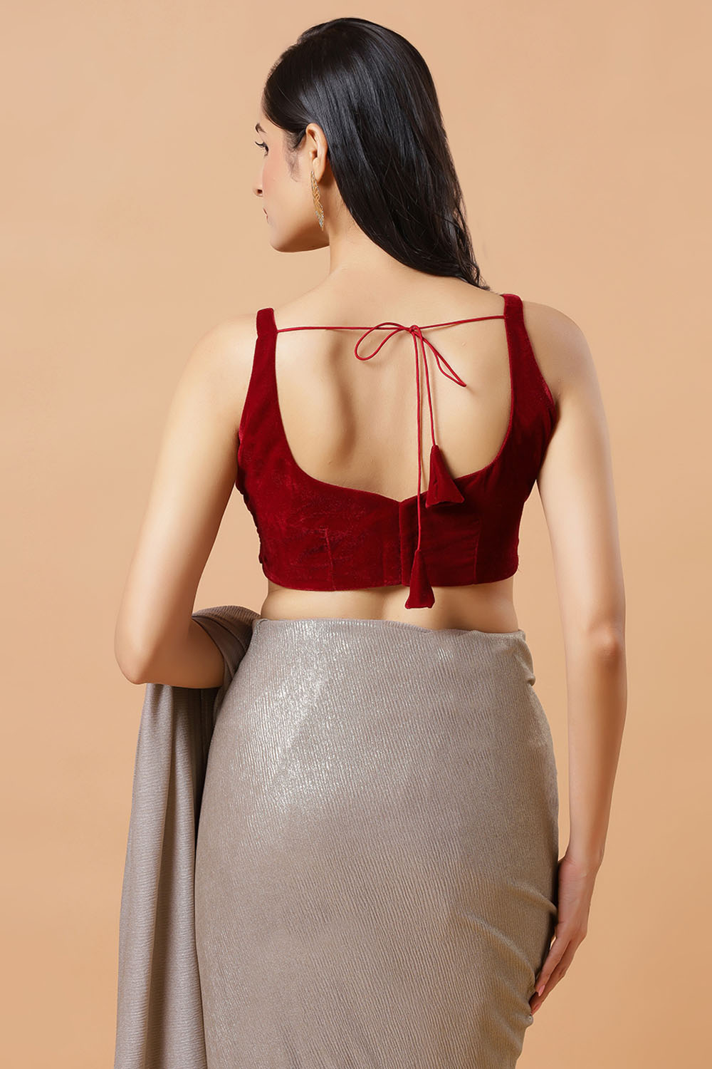 Elektra Gold Shimmer Crushed Georgette Ready to Wear Saree