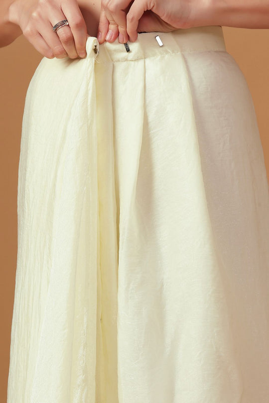 Cassie Cream Paper Silk Sequin Embroidery Border Designer Ready to Wear Saree