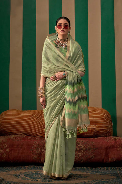 Paloma Green Silk Traditional One Minute Saree