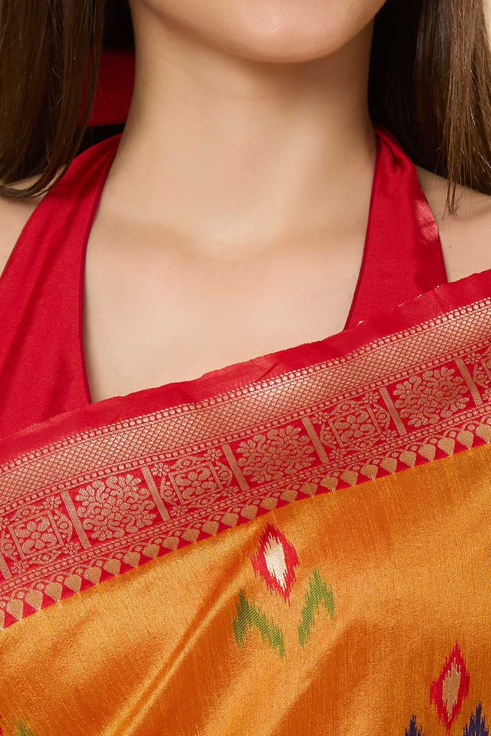 Kayla Yellow Floral Silk Woven Ready to Wear Saree