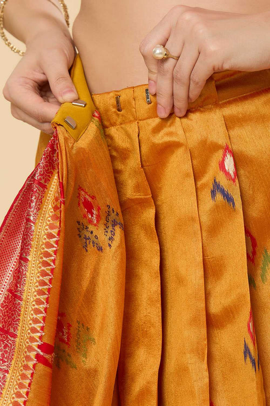 Kayla Yellow Floral Silk Woven Ready to Wear Saree