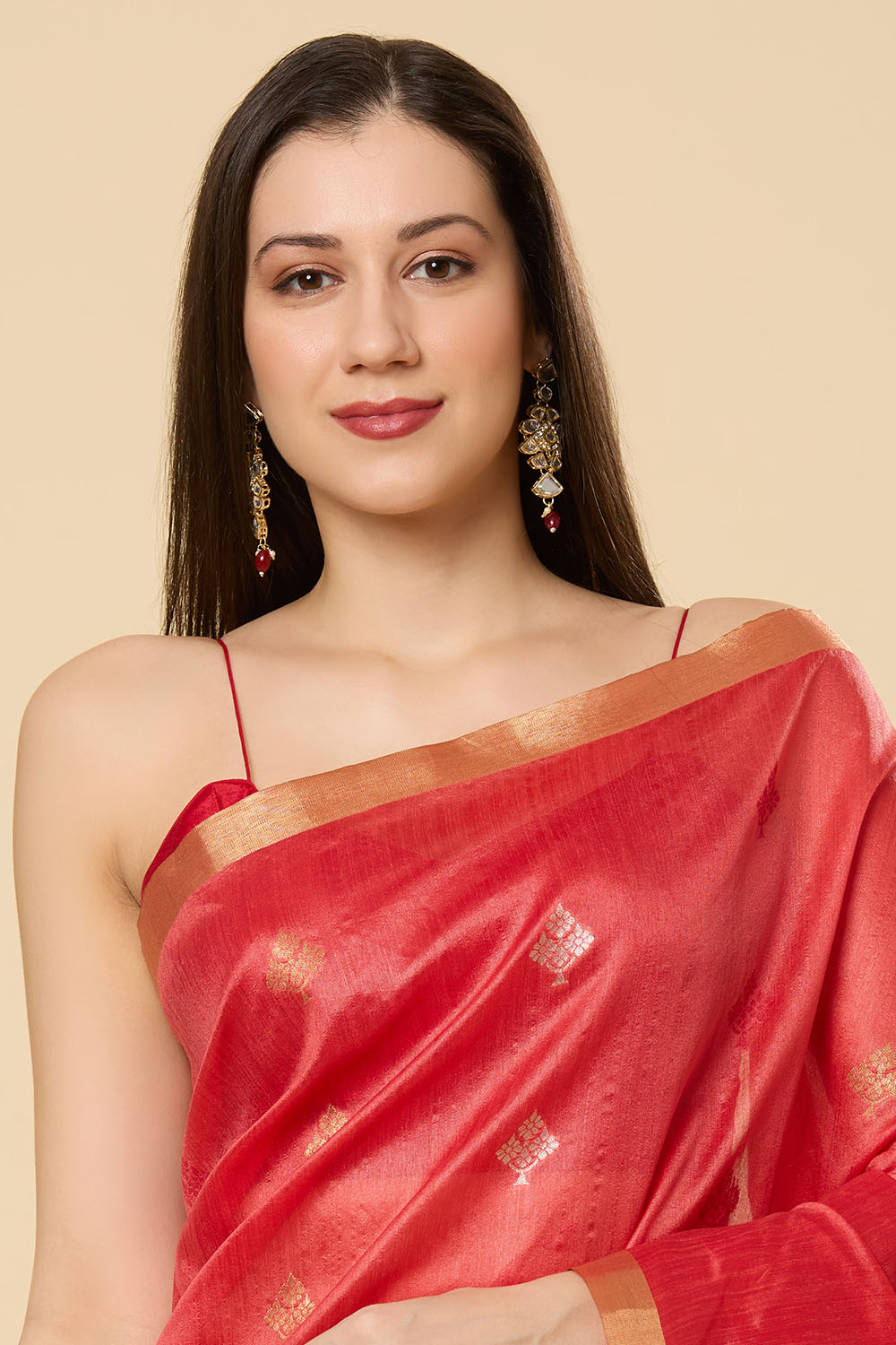 Prisha Pink Kanoi Silk Woven Floral Ready to Wear Saree