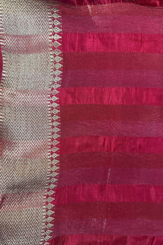 Jada Red Handloom Woven One Minute Saree