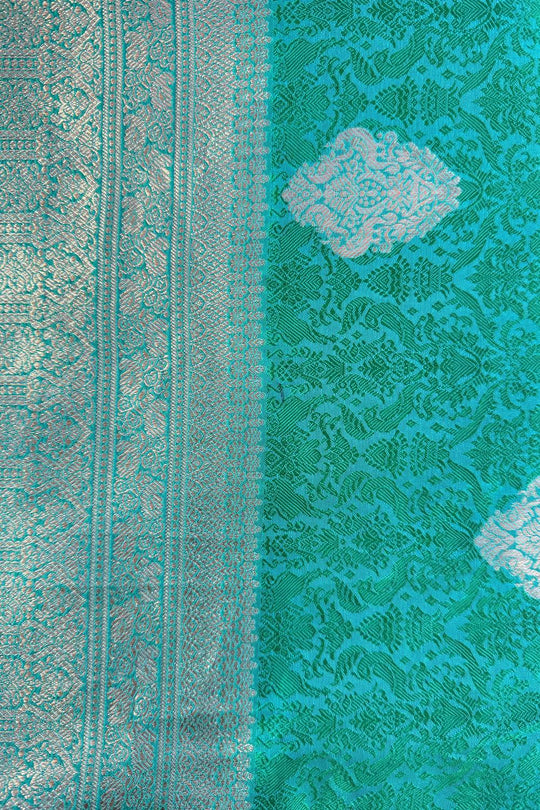 Auri Gold Green Silk Woven Ready to Wear One Minute Saree