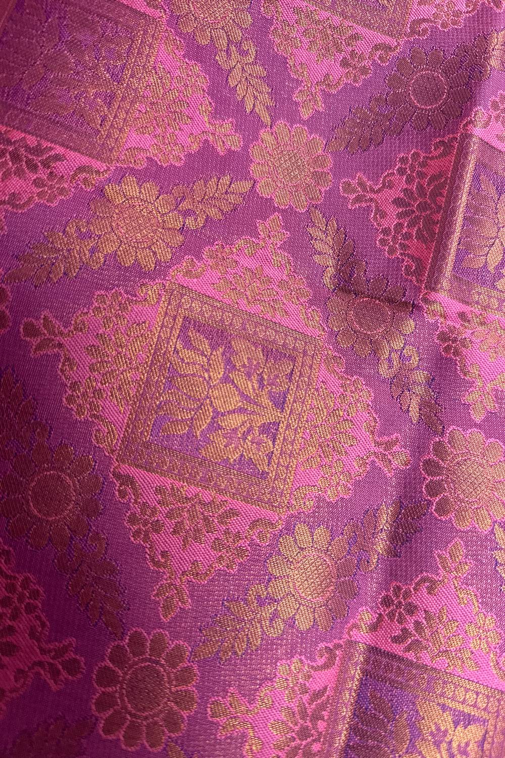 Dalia Pink Silk Woven Ready to Wear One Minute Saree