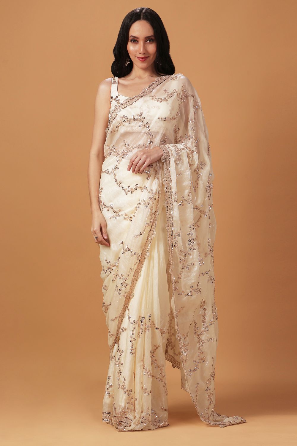 modern sari dress DRAPE GOWN The length of the this fabric is 5 to 6 yards (220 Inches) long Dress Indian Modern Sari 23