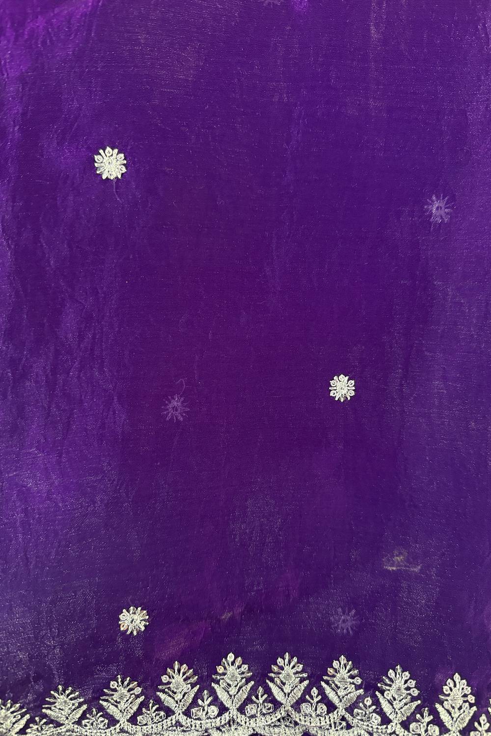 Mira Purple Paper Silk Embroidered Ready to Wear One Minute Saree