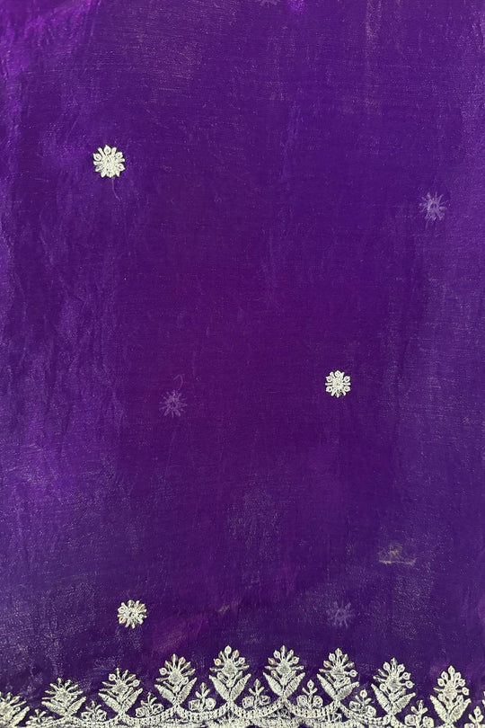 Mira Purple Paper Silk Embroidered Ready to Wear One Minute Saree