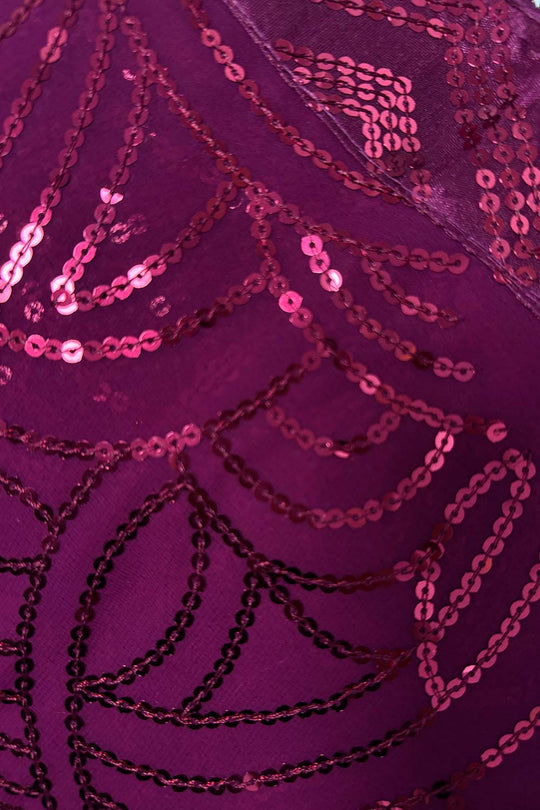 Nyris Magenta Georgette Sequins One Minute Saree