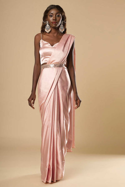 satin saree dress design Dolce Satin Bridesmaid One Minute Saree