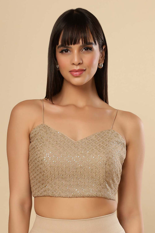 Deva Champagne Gold Shimmer One Minute Saree