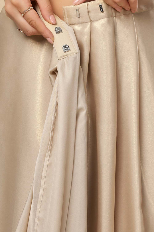 Deva Champagne Gold Silk Ready2Ship One Minute Saree