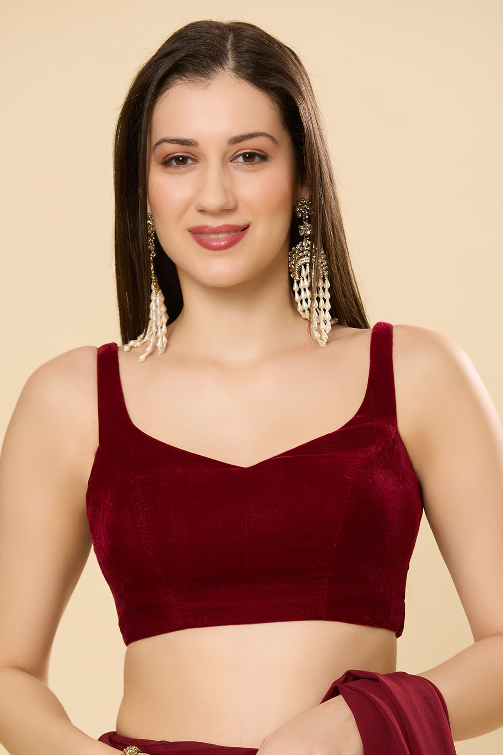 Misha Maroon Georgette Ready to Wear Saree