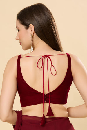Misha Maroon Georgette Ready to Wear Saree