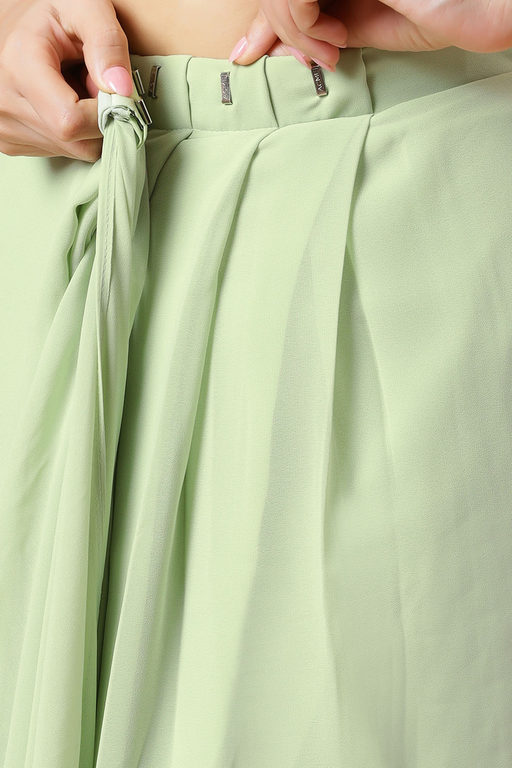 Pari Key Lime Green Georgette Ready to Wear Saree