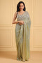 Lila Luxe Yellow & Silver Ombre Sequins Ready to Wear Saree