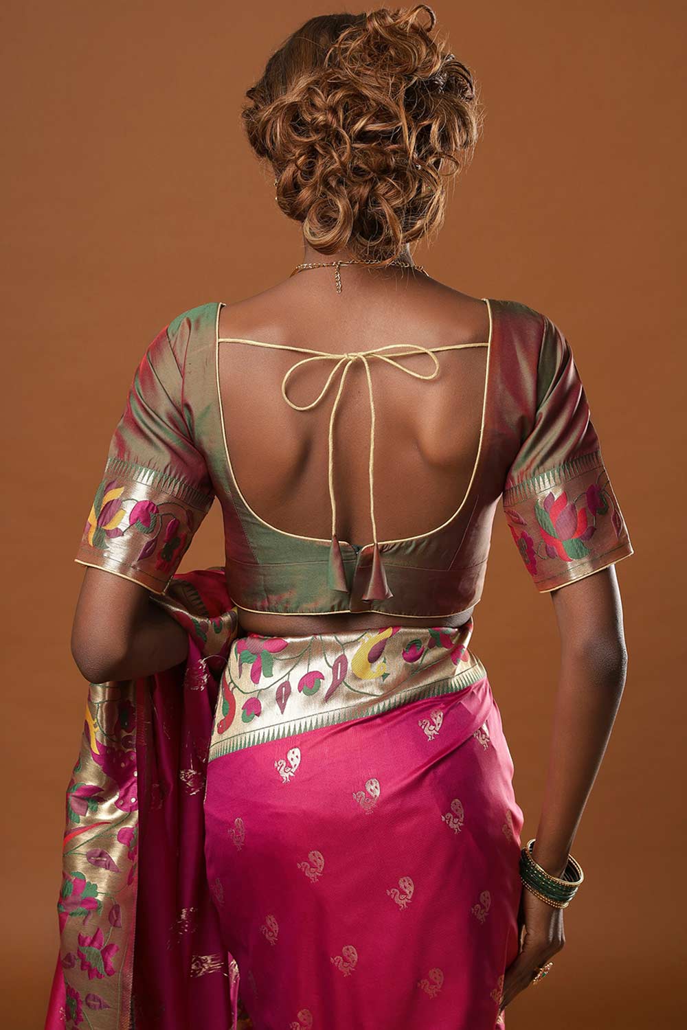 Misha Magenta Art Silk Paithani Ready to Wear One Minute Saree