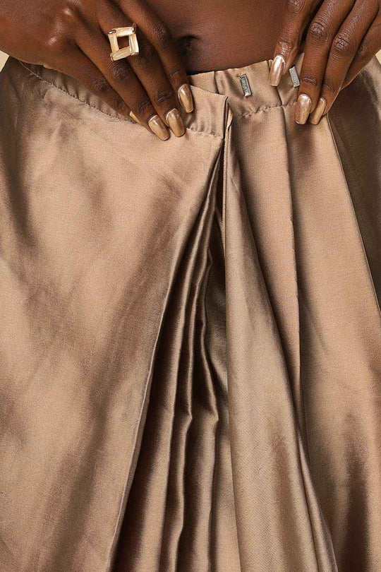 Sula Beige Crepe One Minute Saree