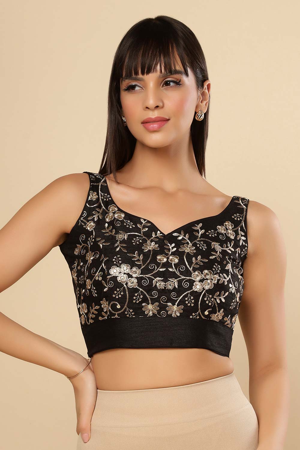 Mayuri Black Crepe Silk Zari Border Ready to Wear One Minute Saree