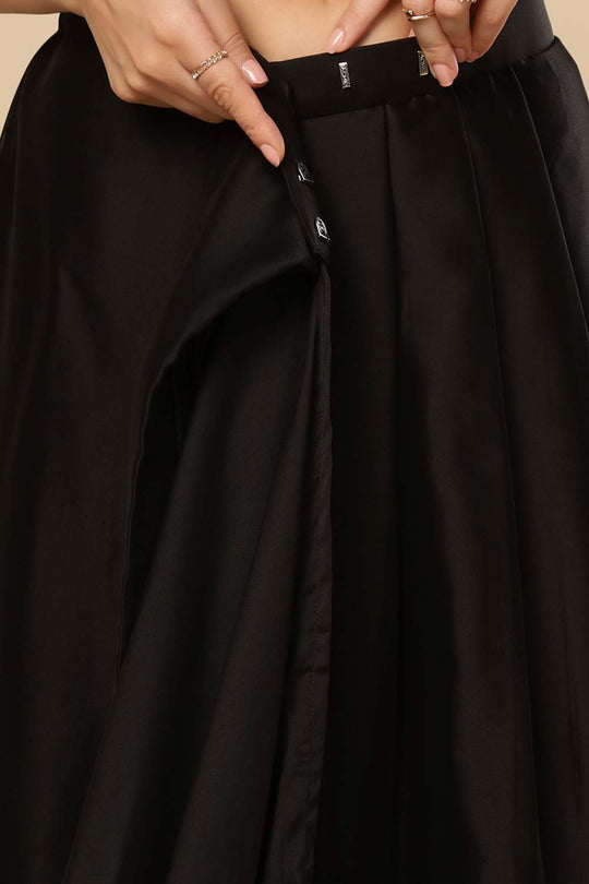 Mayuri Black Crepe Silk Zari Border Ready to Wear One Minute Saree