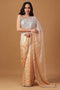 Jacqui Cream & Beige Ombre Paper Silk Sequins Work Designer Ready to Wear Saree