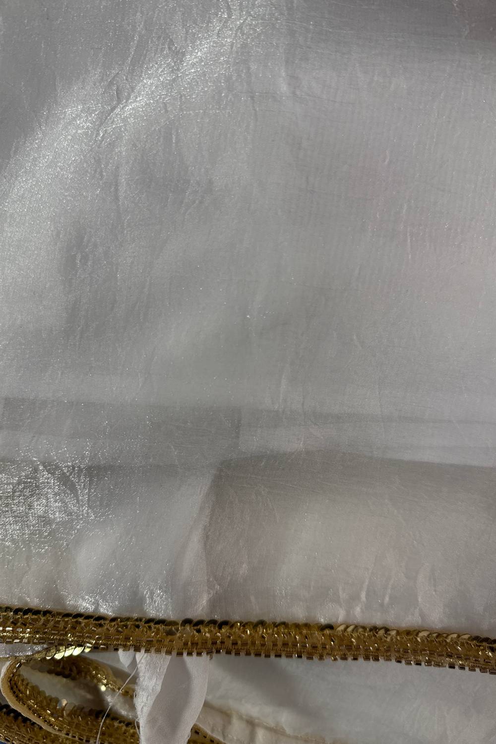 Avya White Tissue Saree with Embellished Border One Minute Saree