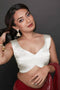 Trina Off-White Satin Comfort Stretch™  Blouse