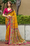 Sadie Mustard Silk Foil Printed Ready To Wear One Minute Saree
