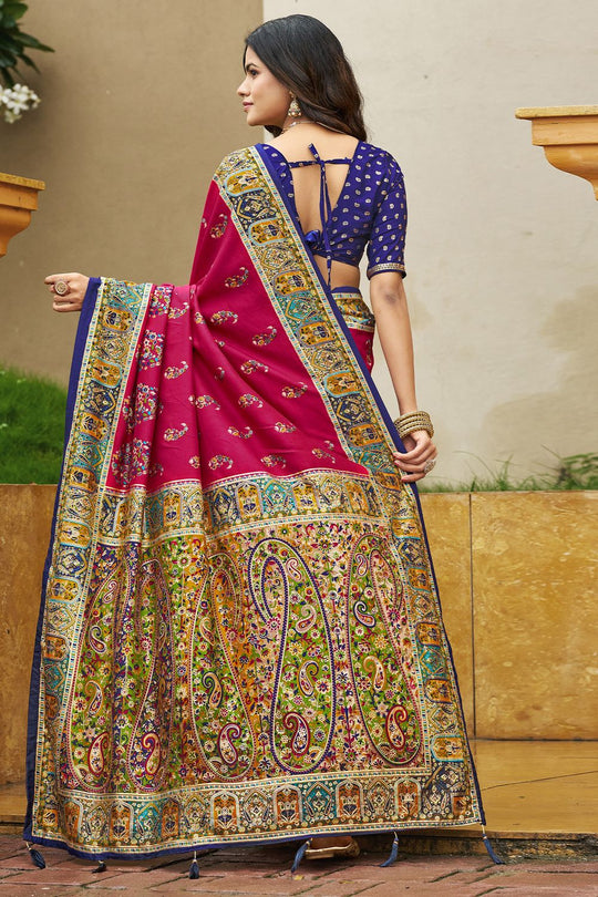 Sadie Pink Silk Foil Printed Ready to Wear One Minute Saree