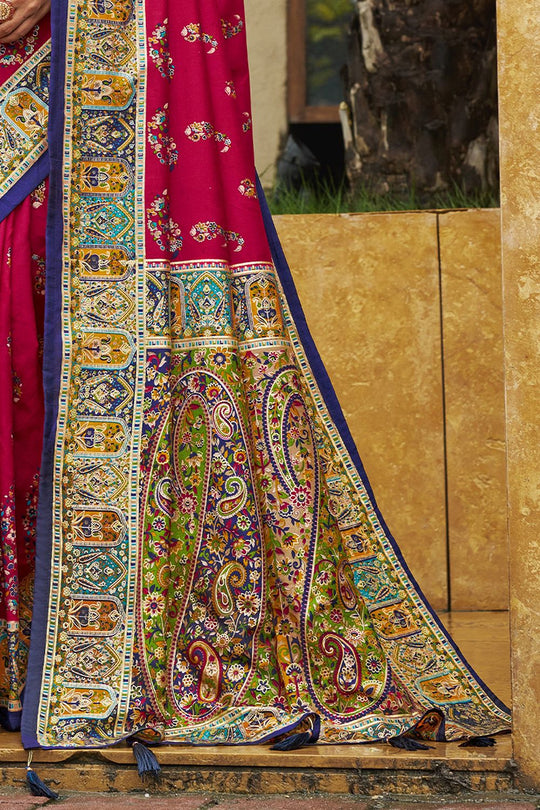 Sadie Pink Silk Foil Printed Ready to Wear One Minute Saree