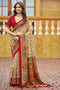 Sadie Beige Silk Foil Printed Ready to Wear One Minute Saree