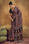 Carina Black Modal Satin Ajrakh Print with Traditional Motifs Ready to Wear Saree