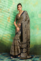 Bea Black Modal Satin Ajrakh Print Ready to Wear Saree