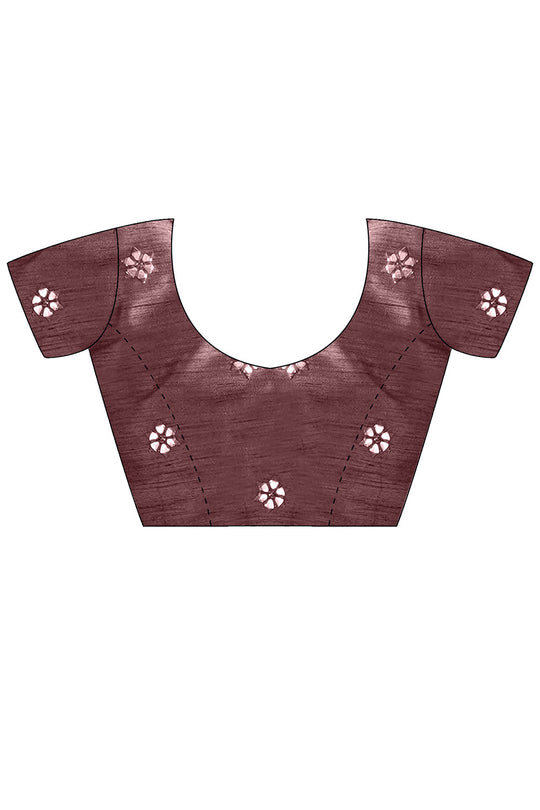 Lori Brown Vichitra Silk Solid Ready To Wear One Minute Saree