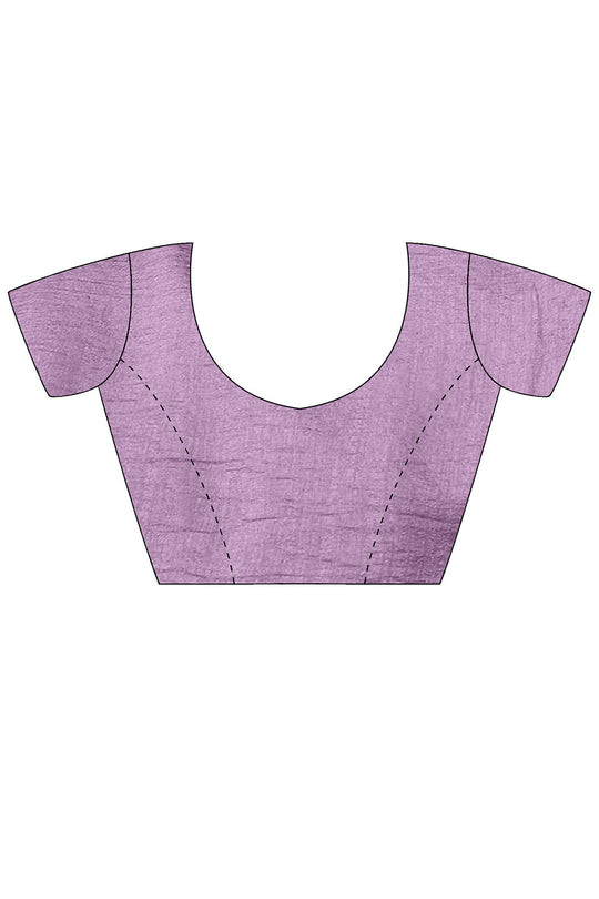 Prerna Lavender Vichitra Silk Embellished Ready To Wear One Minute Saree