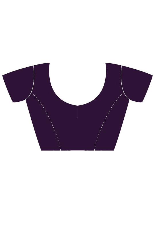 Trisha Purple Georgette Embroidered Ready To Wear One Minute Saree