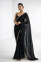 Trisha Black Georgette Embroidered Minute Saree