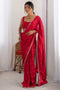 Trisha Red Georgette Embroidered One Minute Saree