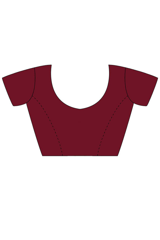 Prerna Maroon Vichitra Silk Embellished Ready To Wear One Minute Saree