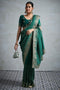 Rory Teal Green Vichitra Silk Zari Border Ready to Wear Saree