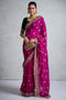 Rory Pink Vichitra Silk Zari Motif Border Ready to Wear Saree