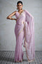 Taylor Lavender Georgette Zari Embroidered Ready to Wear Saree