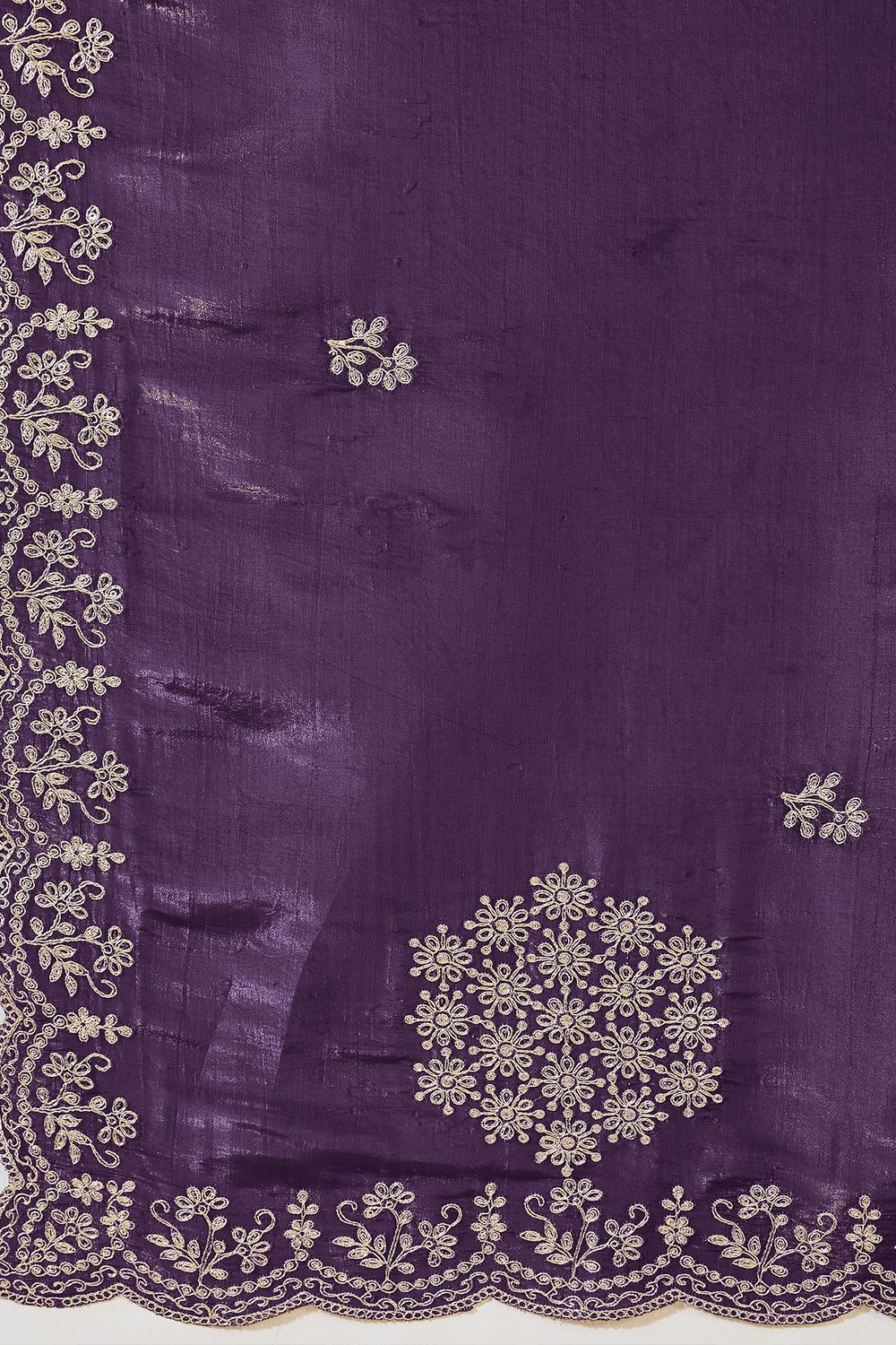 Milli Purple Tissue Zari Embroidered Ready to Wear Saree