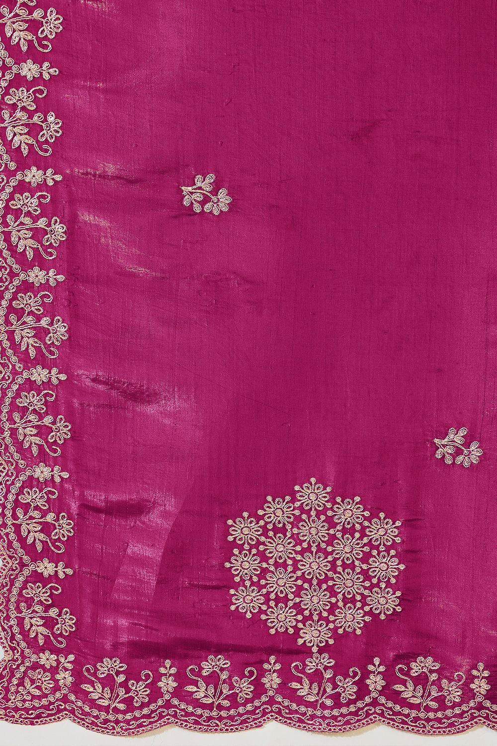 Milli Pink Tissue Zari Embroidered Ready to Wear Saree