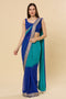 Celia Teal Georgette Printed Ready to Wear One Minute Saree