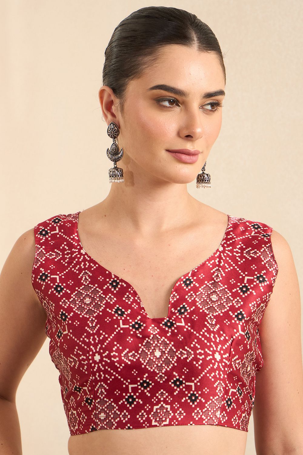 Rakhi Black Crepe Ajrakh Printed Ready To Wear Saree